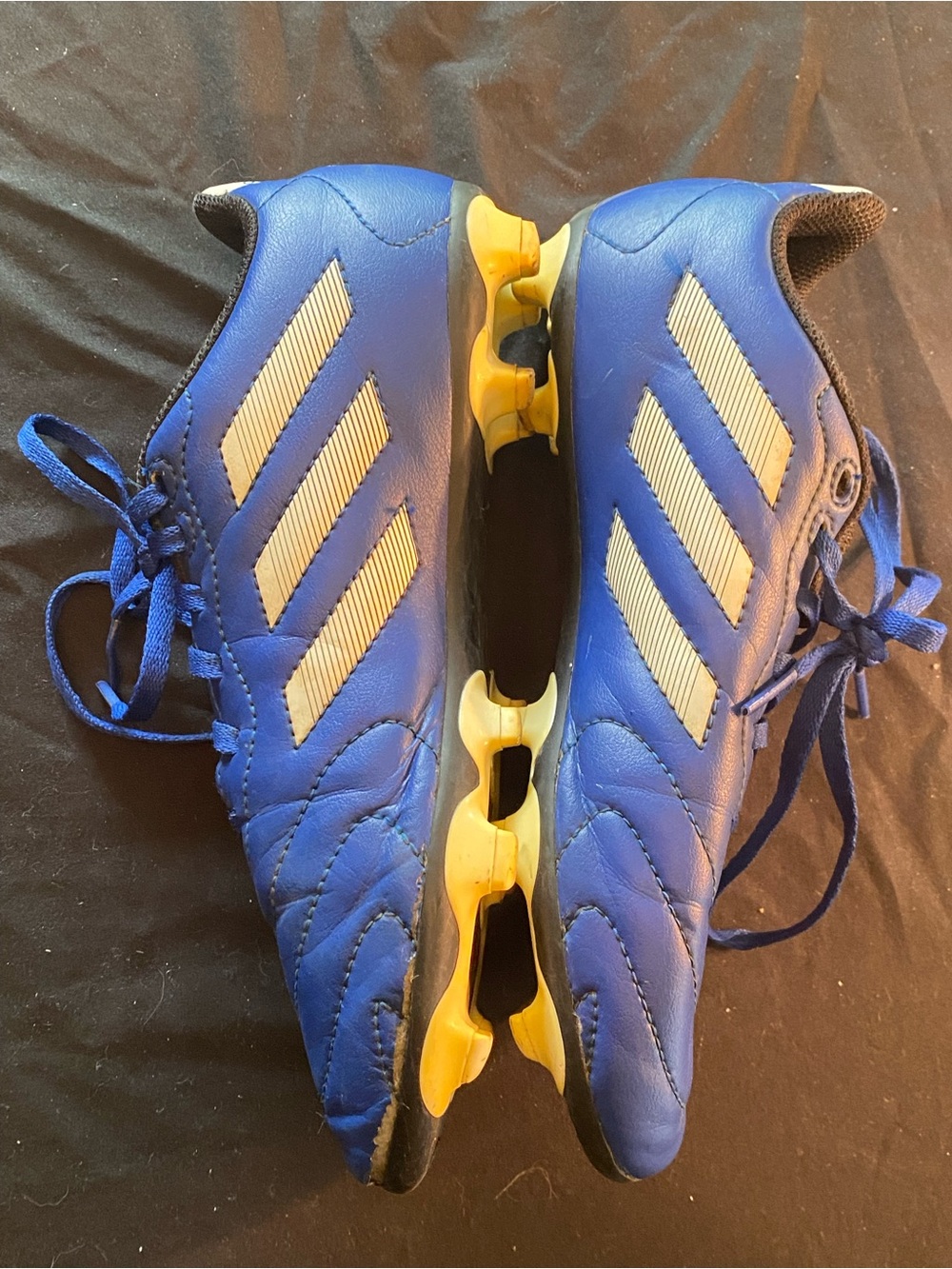 adidas Royal Blue Soccer Cleats with Yellow Studs
